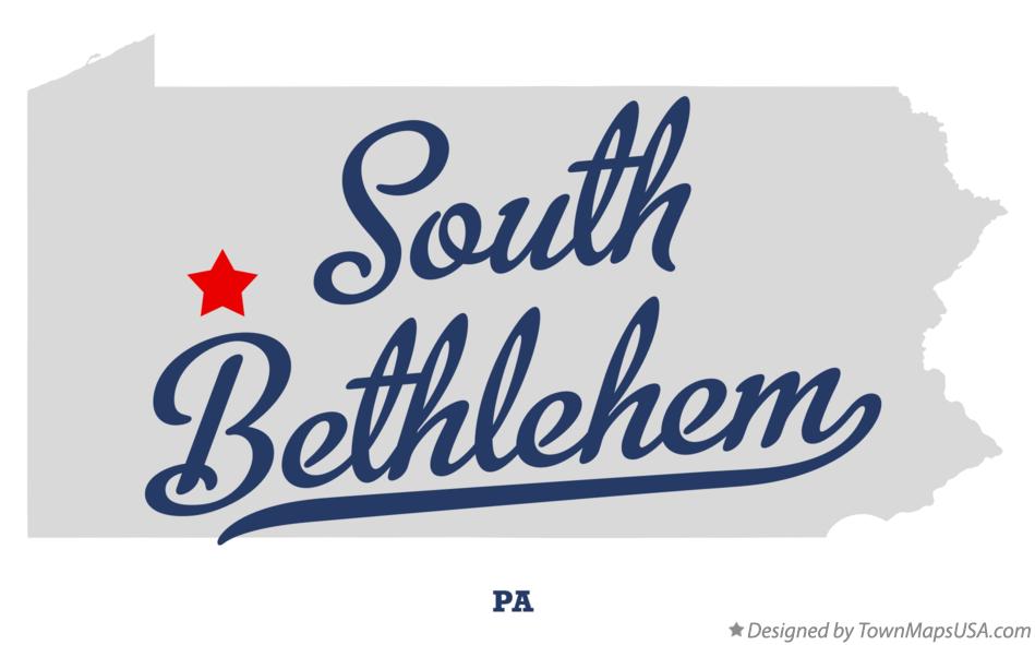 Map of South Bethlehem Pennsylvania PA