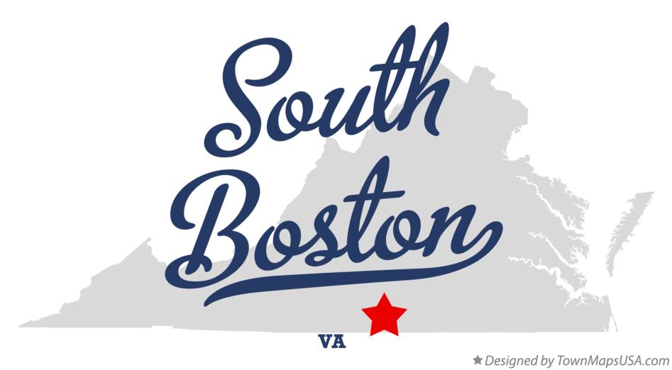 Map of South Boston Virginia VA