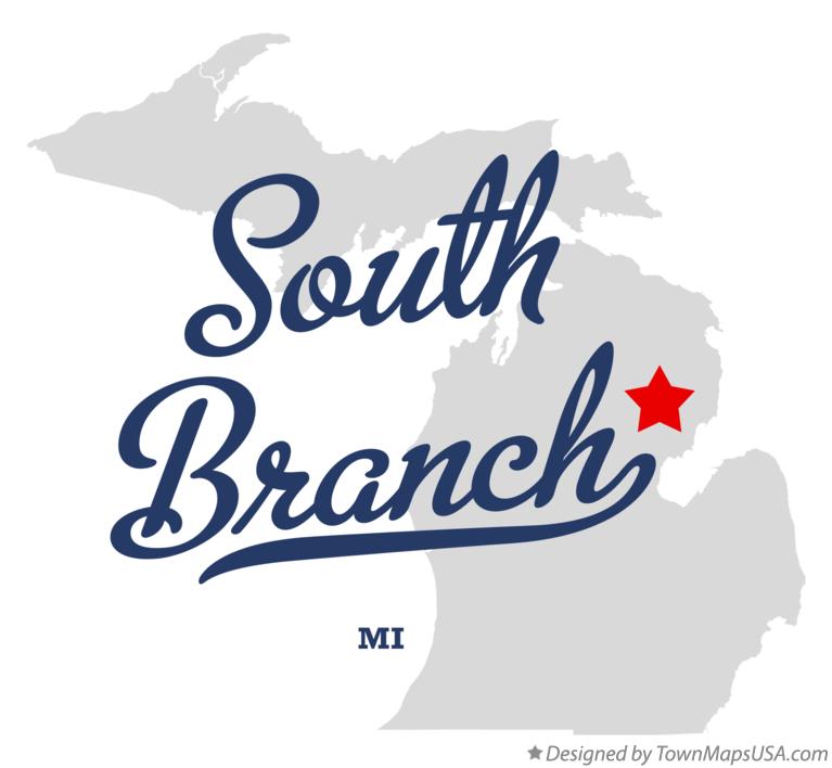 Map of South Branch Michigan MI