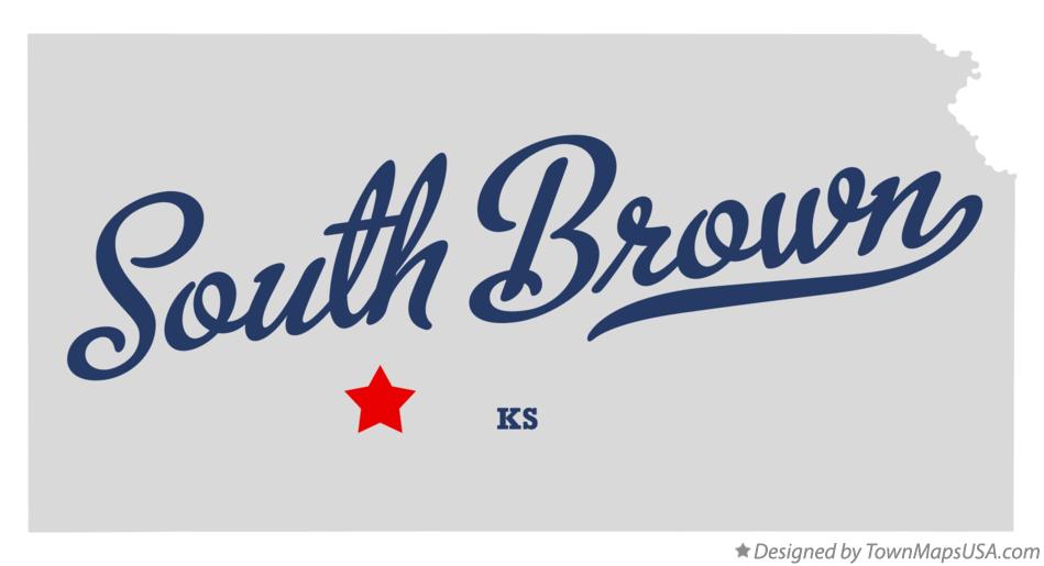 Map of South Brown Kansas KS