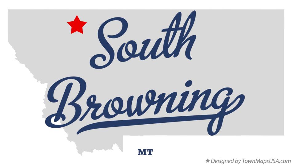 Map of South Browning Montana MT