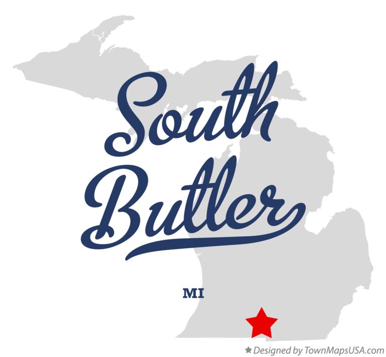 Map of South Butler Michigan MI