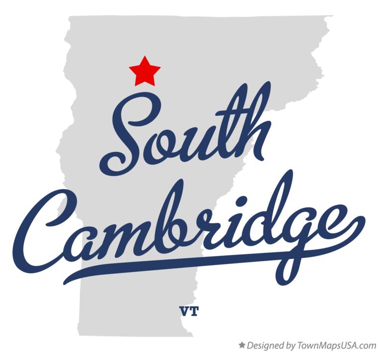 Map of South Cambridge Vermont VT
