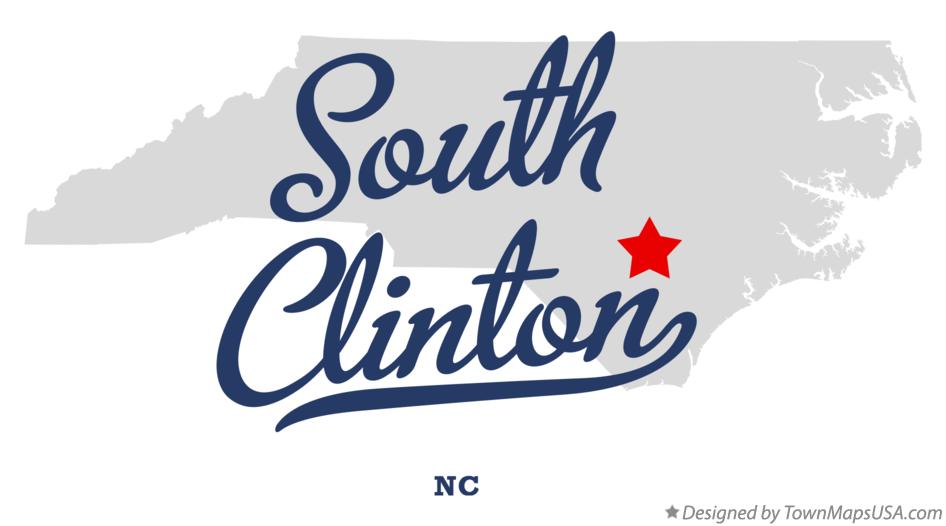 Map of South Clinton North Carolina NC