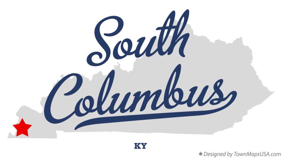 Map of South Columbus Kentucky KY