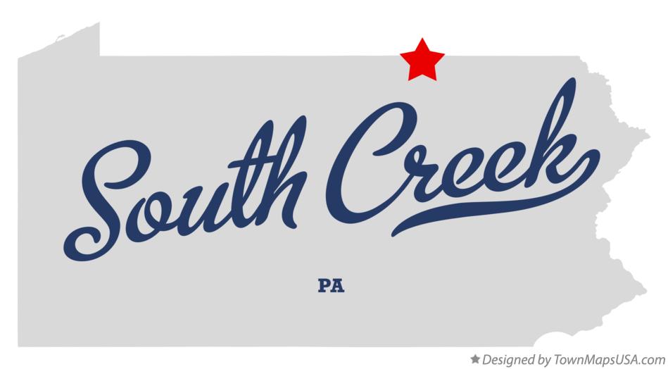 Map of South Creek Pennsylvania PA