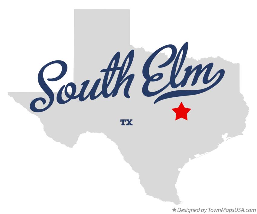 Map of South Elm Texas TX