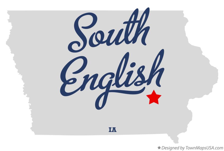 Map of South English Iowa IA