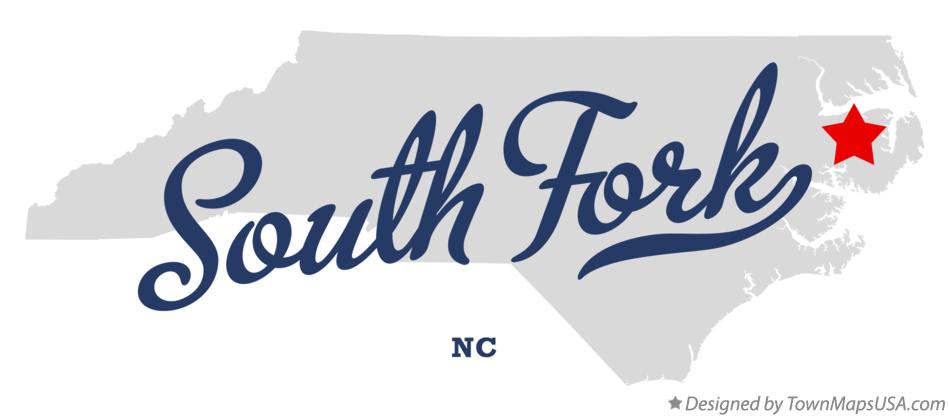 Map of South Fork North Carolina NC