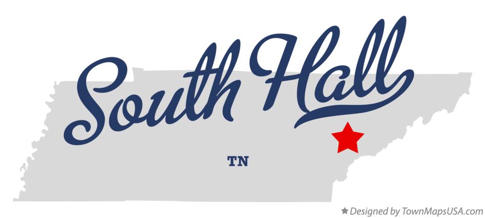 Map of South Hall Tennessee TN