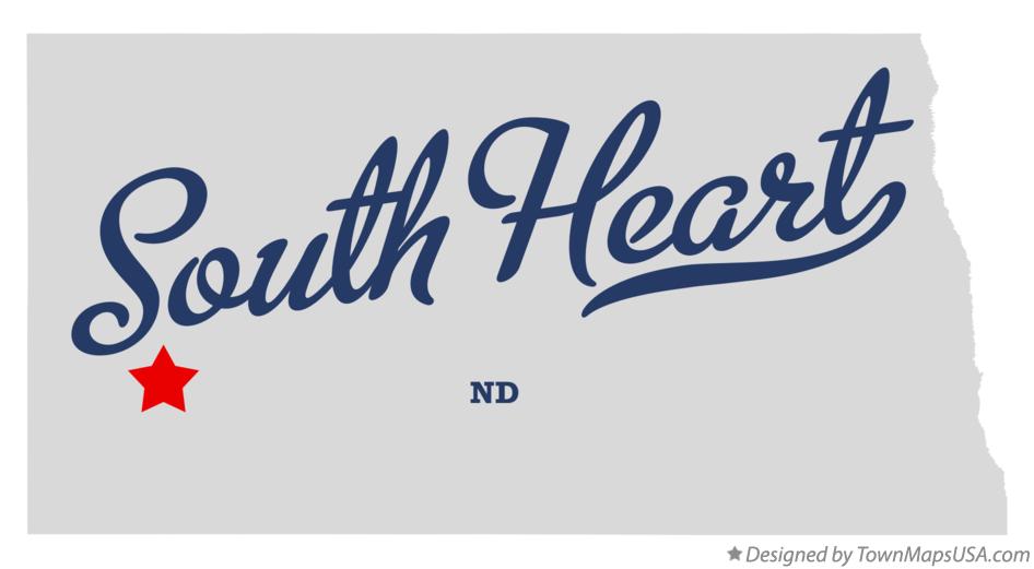 Map of South Heart North Dakota ND