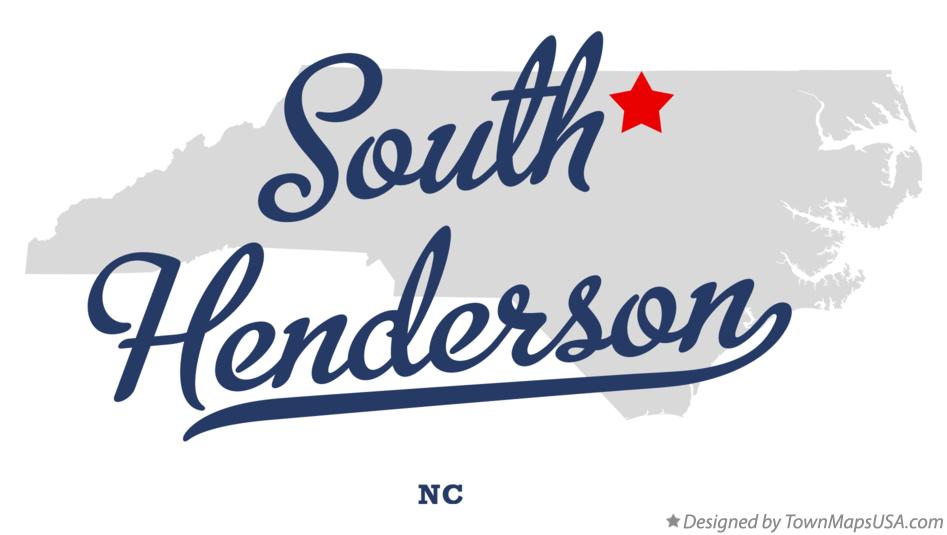 Map of South Henderson North Carolina NC