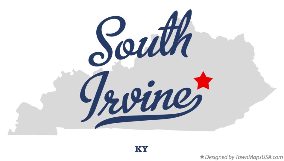 Map of South Irvine Kentucky KY