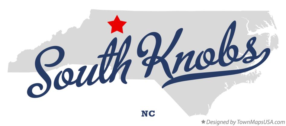 Map of South Knobs North Carolina NC