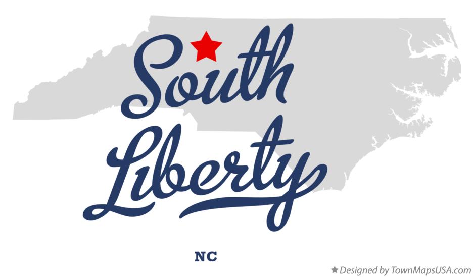 Map of South Liberty North Carolina NC