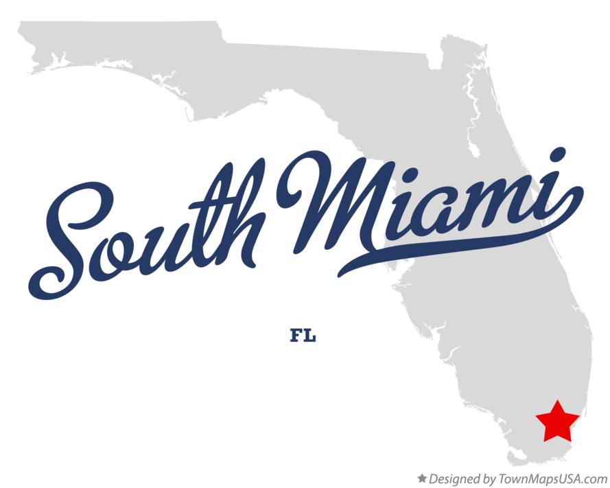 Map of South Miami Florida FL