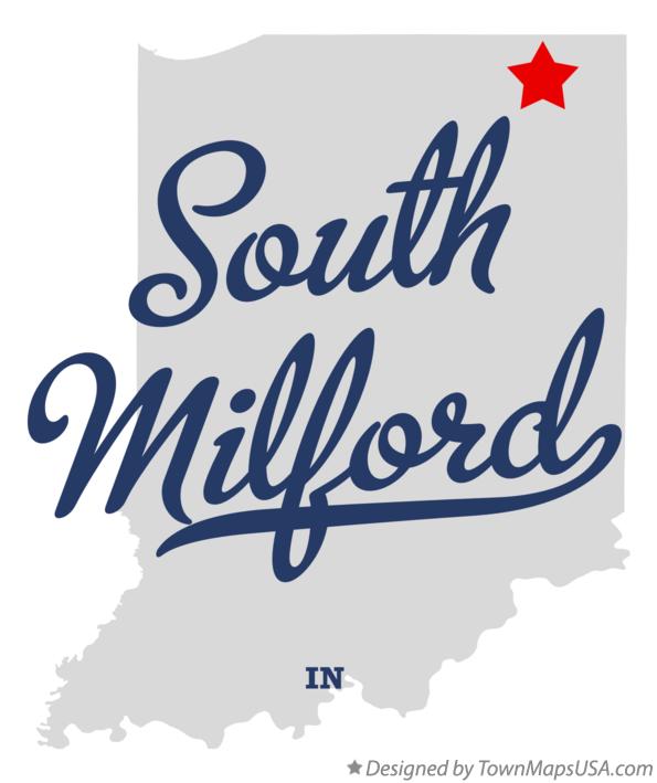 Map of South Milford Indiana IN