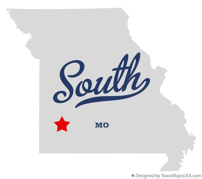 Map of South Missouri MO