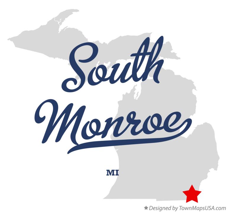 Map of South Monroe Michigan MI