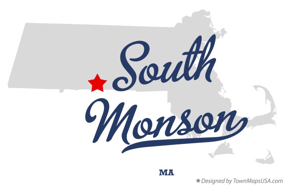 Map of South Monson Massachusetts MA