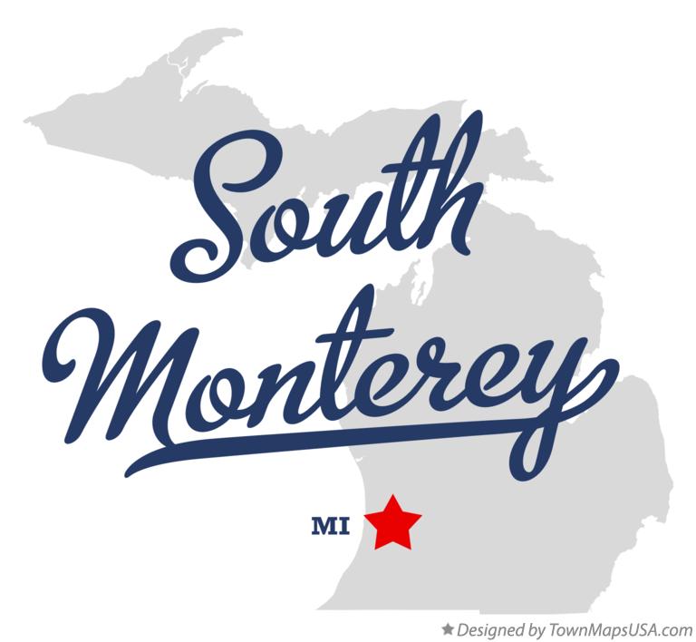 Map of South Monterey Michigan MI