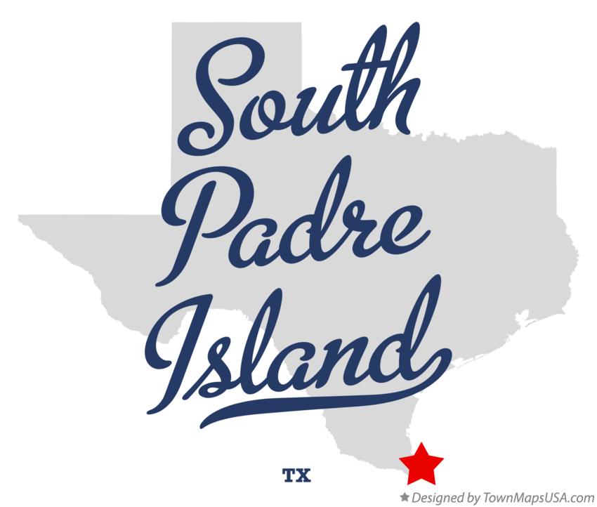 Map of South Padre Island Texas TX