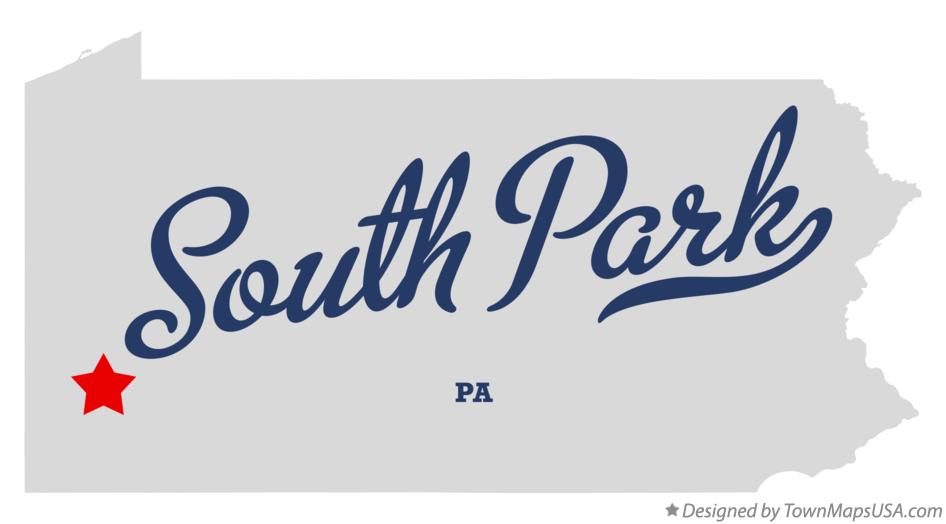 Map of South Park Pennsylvania PA