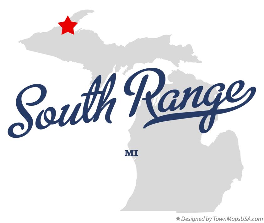 Map of South Range Michigan MI
