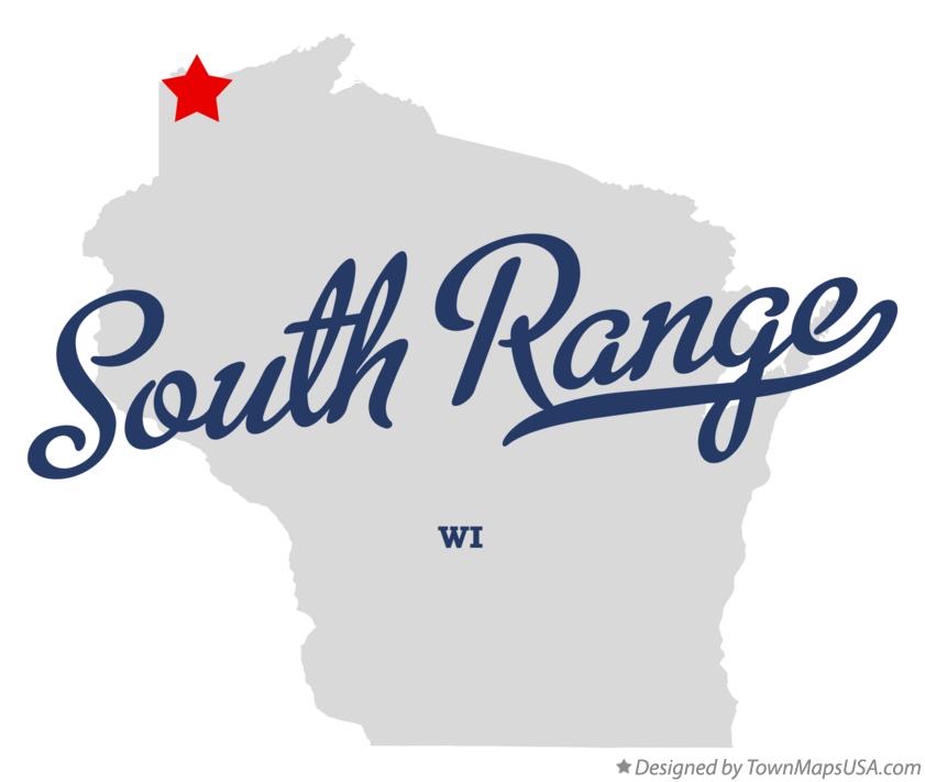 Map of South Range Wisconsin WI
