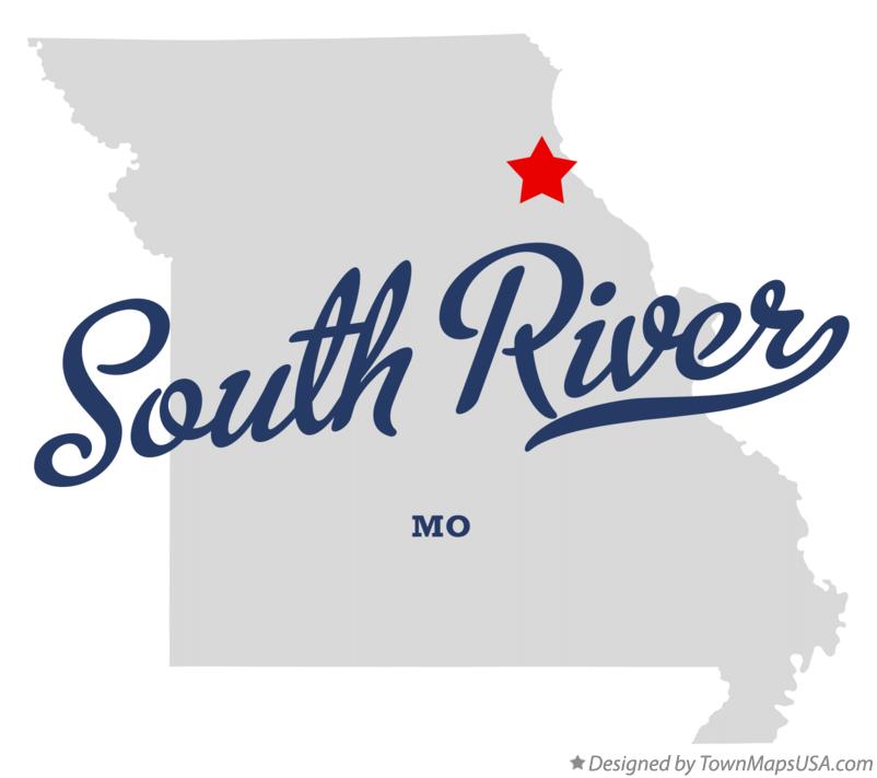 Map of South River Missouri MO