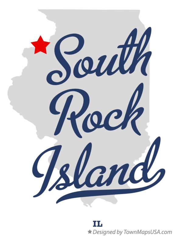Map of South Rock Island Illinois IL