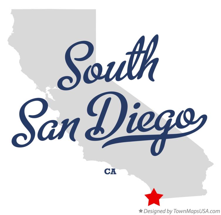 Map of South San Diego California CA