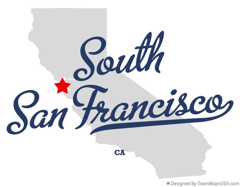 Map of South San Francisco California CA