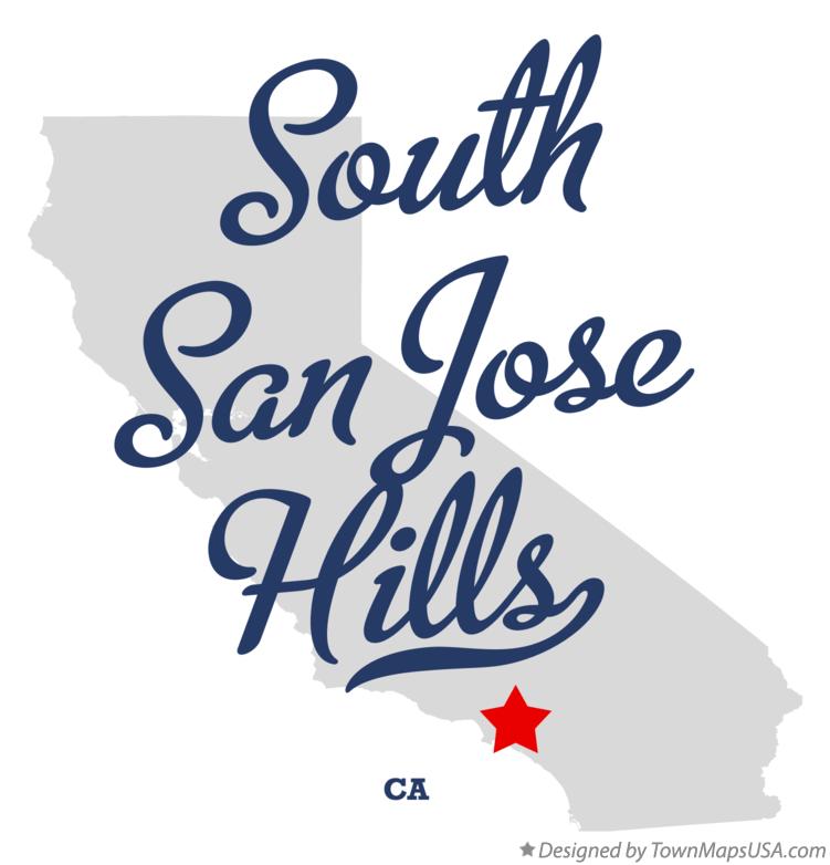 Map of South San Jose Hills California CA