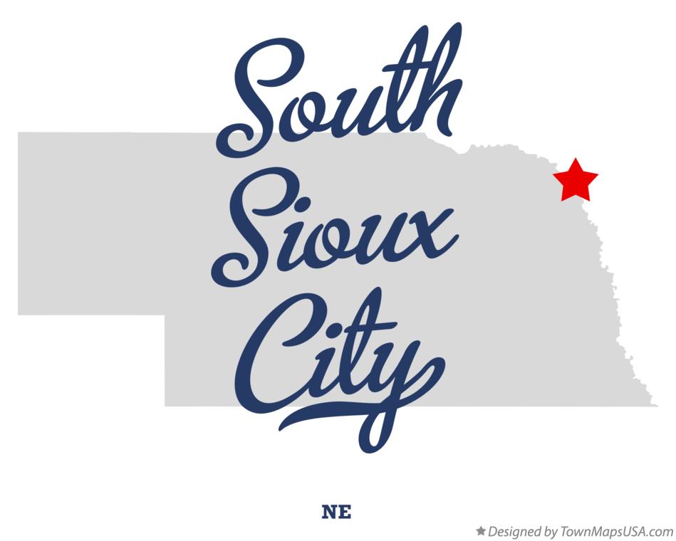 Map of South Sioux City Nebraska NE
