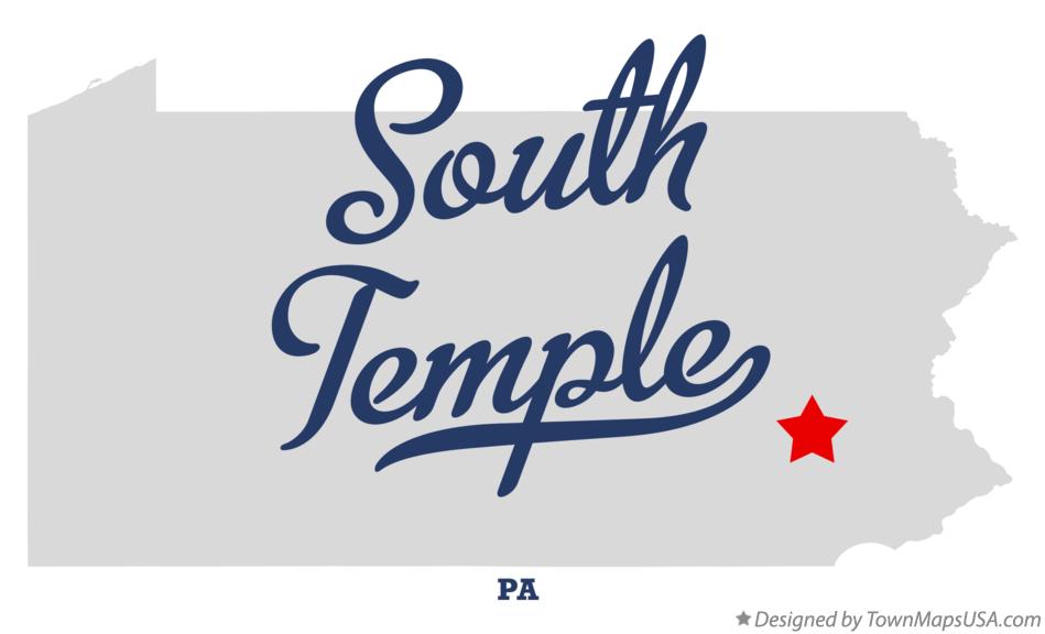 Map of South Temple Pennsylvania PA