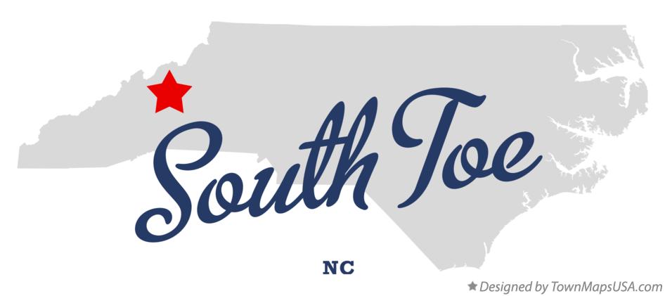 Map of South Toe North Carolina NC