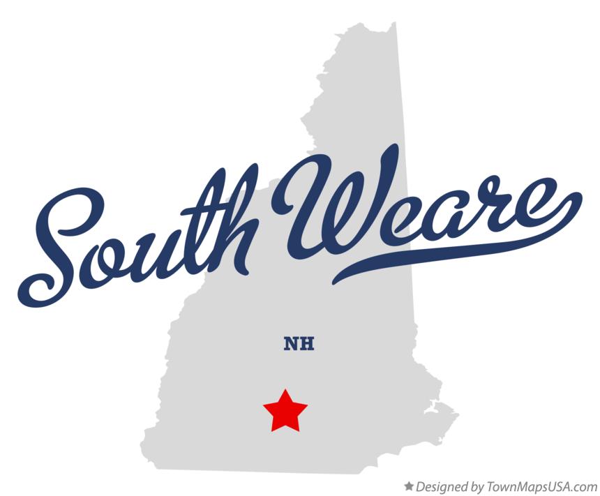 Map of South Weare New Hampshire NH