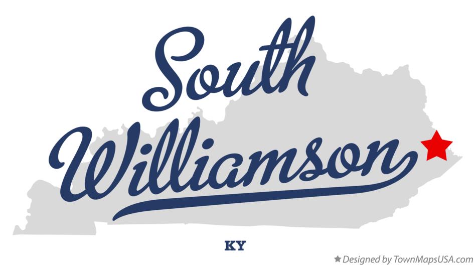 Map of South Williamson Kentucky KY