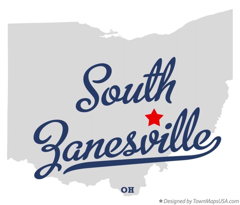 Map of South Zanesville Ohio OH