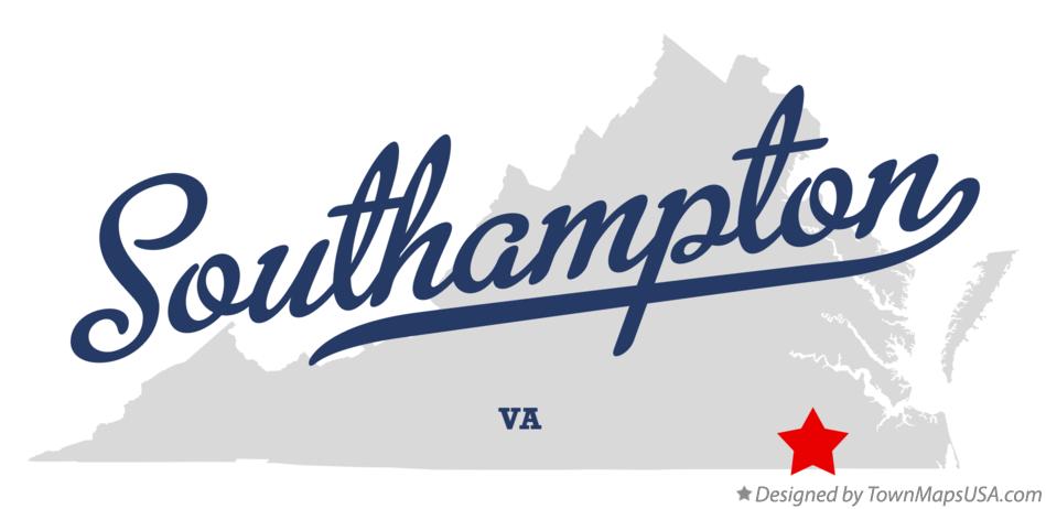Map of Southampton Virginia VA