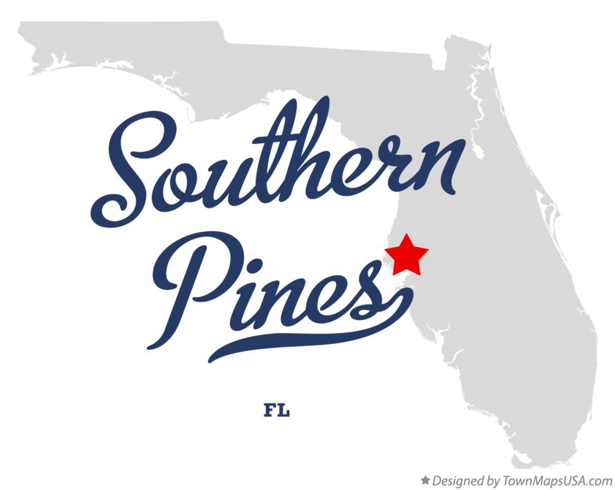 Map of Southern Pines Florida FL