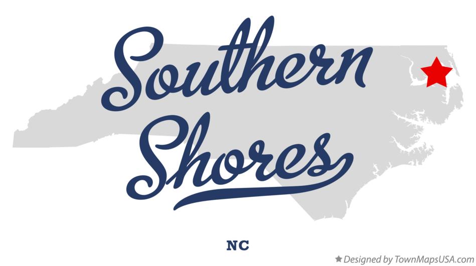 Map of Southern Shores North Carolina NC