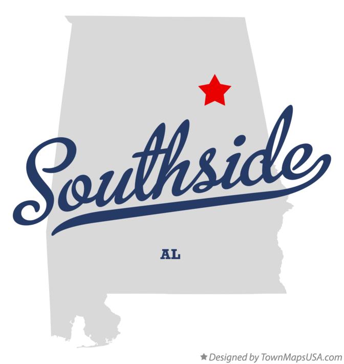 Map of Southside Alabama AL