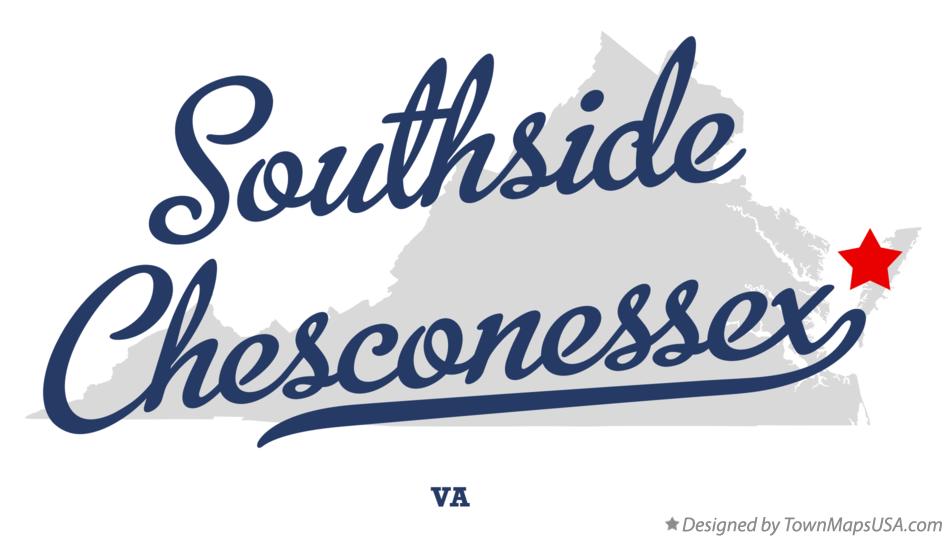 Map of Southside Chesconessex Virginia VA