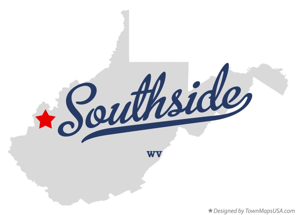 Map of Southside West Virginia WV