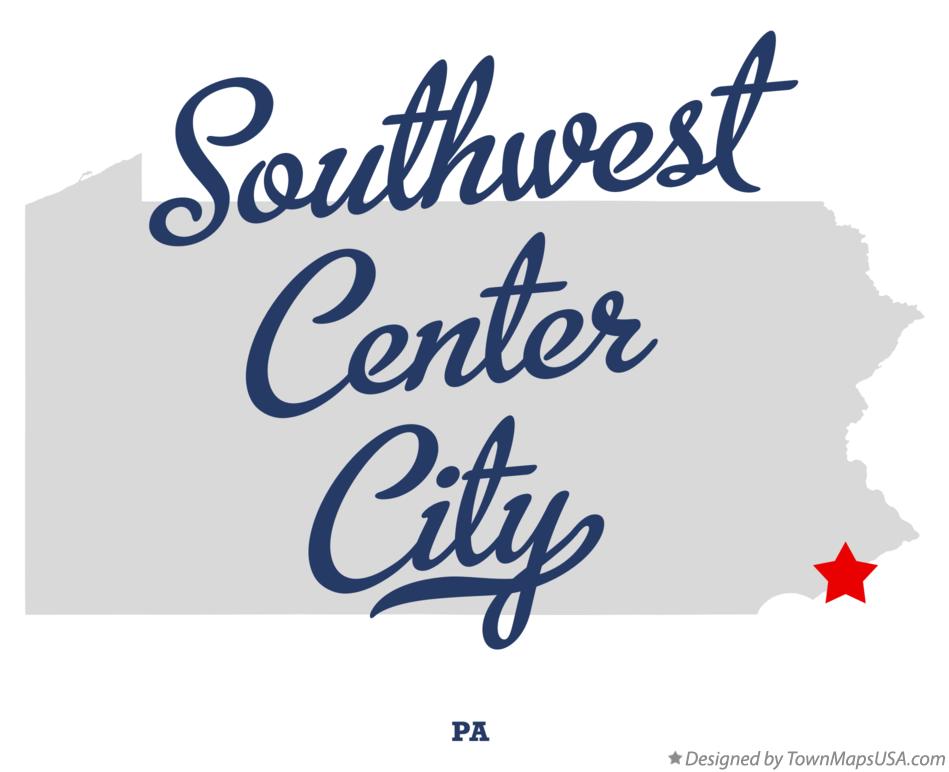Map of Southwest Center City Pennsylvania PA