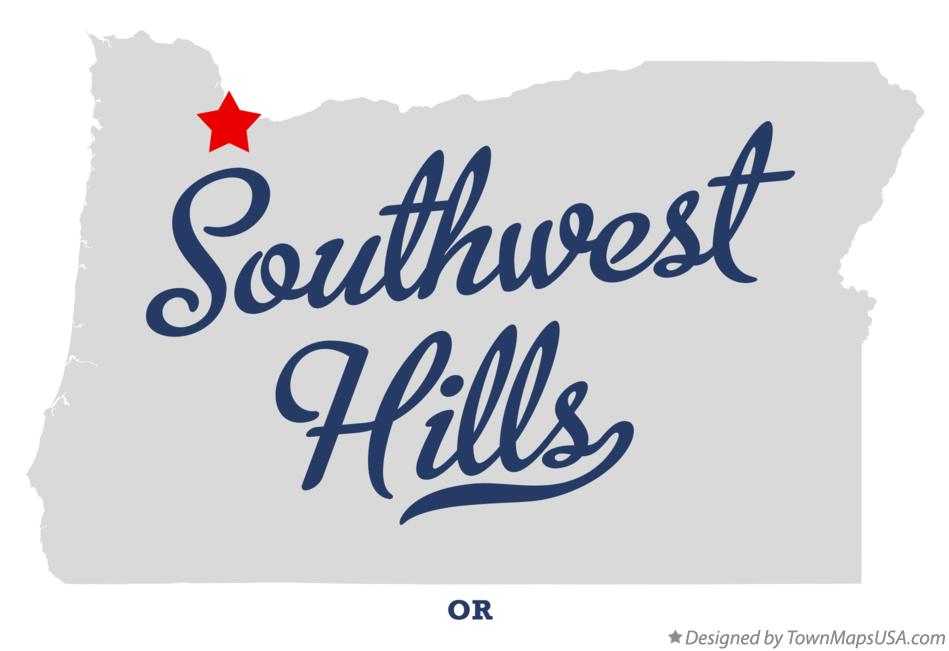 Map of Southwest Hills Oregon OR