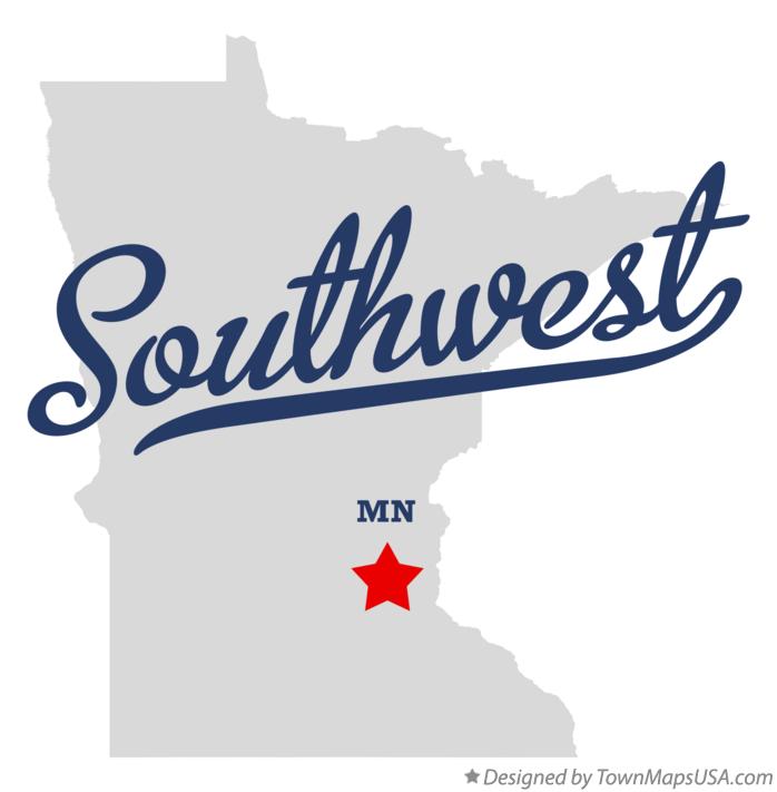 Map of Southwest Minnesota MN