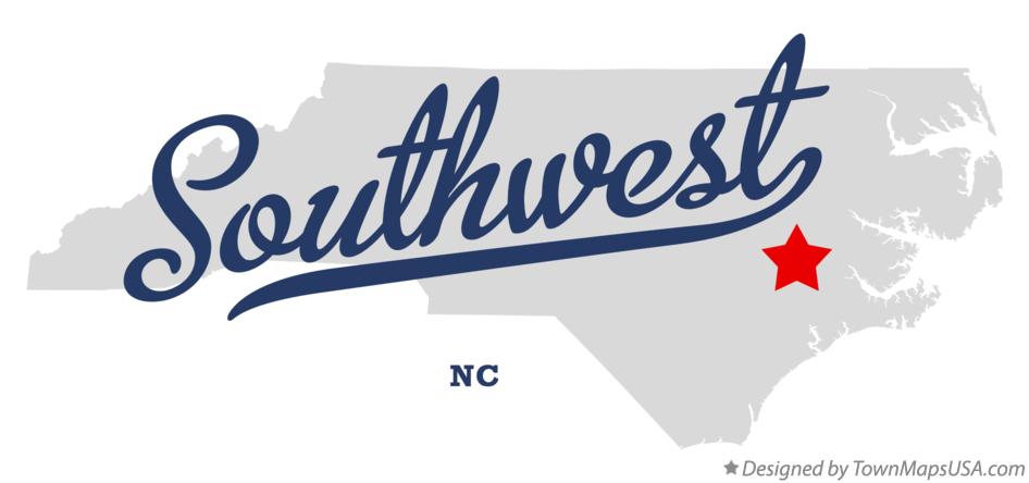 Map of Southwest North Carolina NC